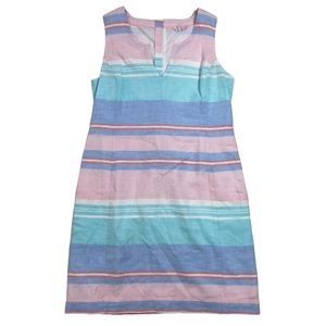 Joules Womens Elayna Linen Mix Shift Dress - Multi Stripe. Size 8
